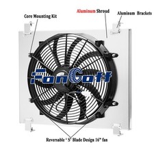 Aluminum Radiator Shroudfan For 1932 Ford Hi Boy Street Rat Rod Chevy Motor Usa