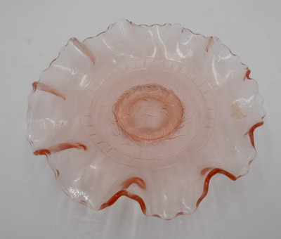 Vintage 1960's Windflower Dugan Diamond Pink Art Pie Glass Plate