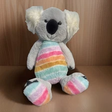 FAO Schwarz Dreamies Rainbow Koala Bear Plush 16" Stuffed Toy Golden Tinsel Ears