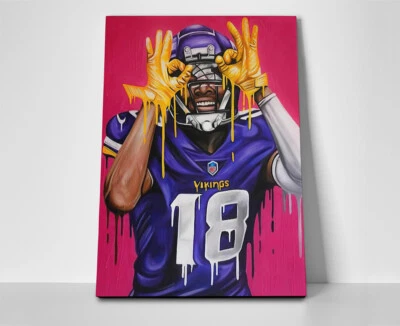 Justin Jefferson Vikings Poster or Canvas - Justin Jefferson Wall Art