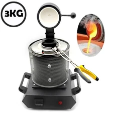 3KG Automatic Melting Furnace Kiln Digital Control 110V Gold Graphite Crucible