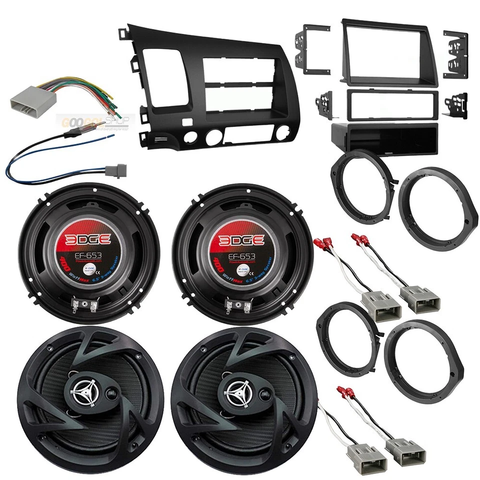Kit de painel de instalação estéreo para carro e pacote de alto-falante 4 400W para Honda Civic 2006-2011 - Imagem 2 de 4