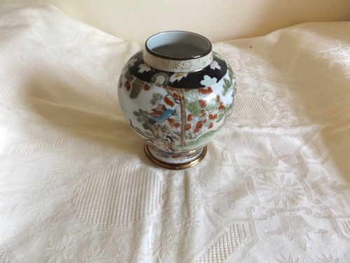ANTIQUE JAPANESE NORITAKE PORCELAIN GINGER TEA SPICE JAR POT COUNTRY SCENES - Picture 2 of 18