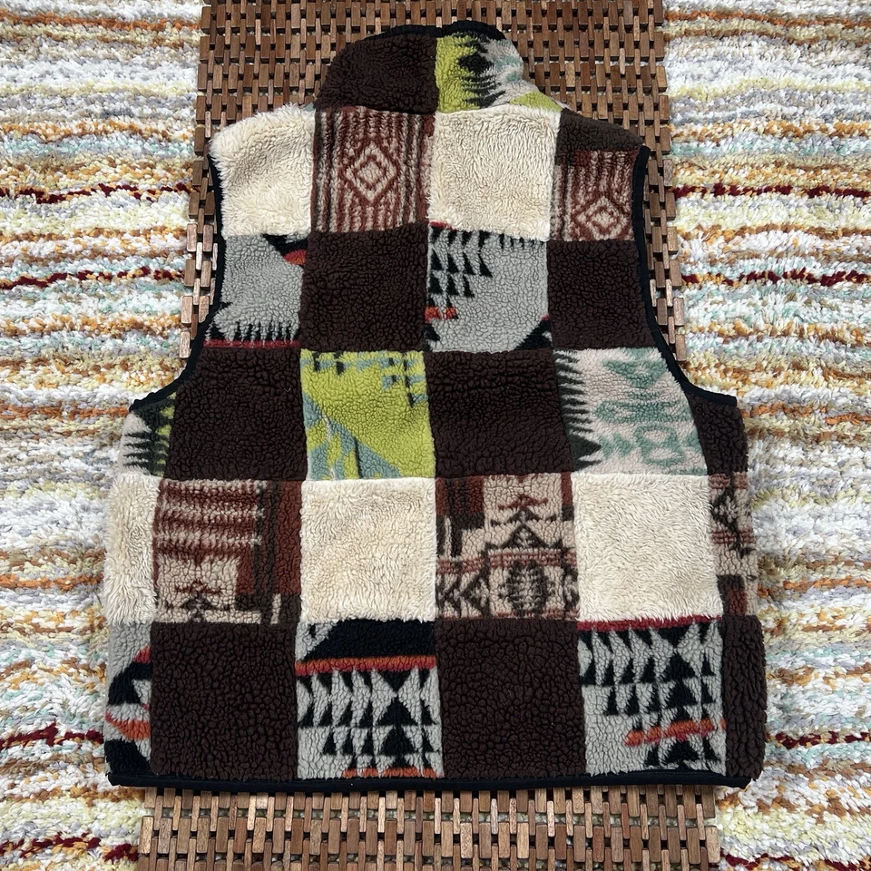 Chaleco polar Ralph Lauren Denim & Supply Western Aztec Patchwork Sherpa grande L Foto 2 de 3