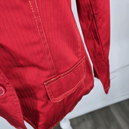 Dockie Brown Wms M Rot Gold Metallic Nähte Baumwolle Elasthan Jacke S5 - Bild 19 von 24