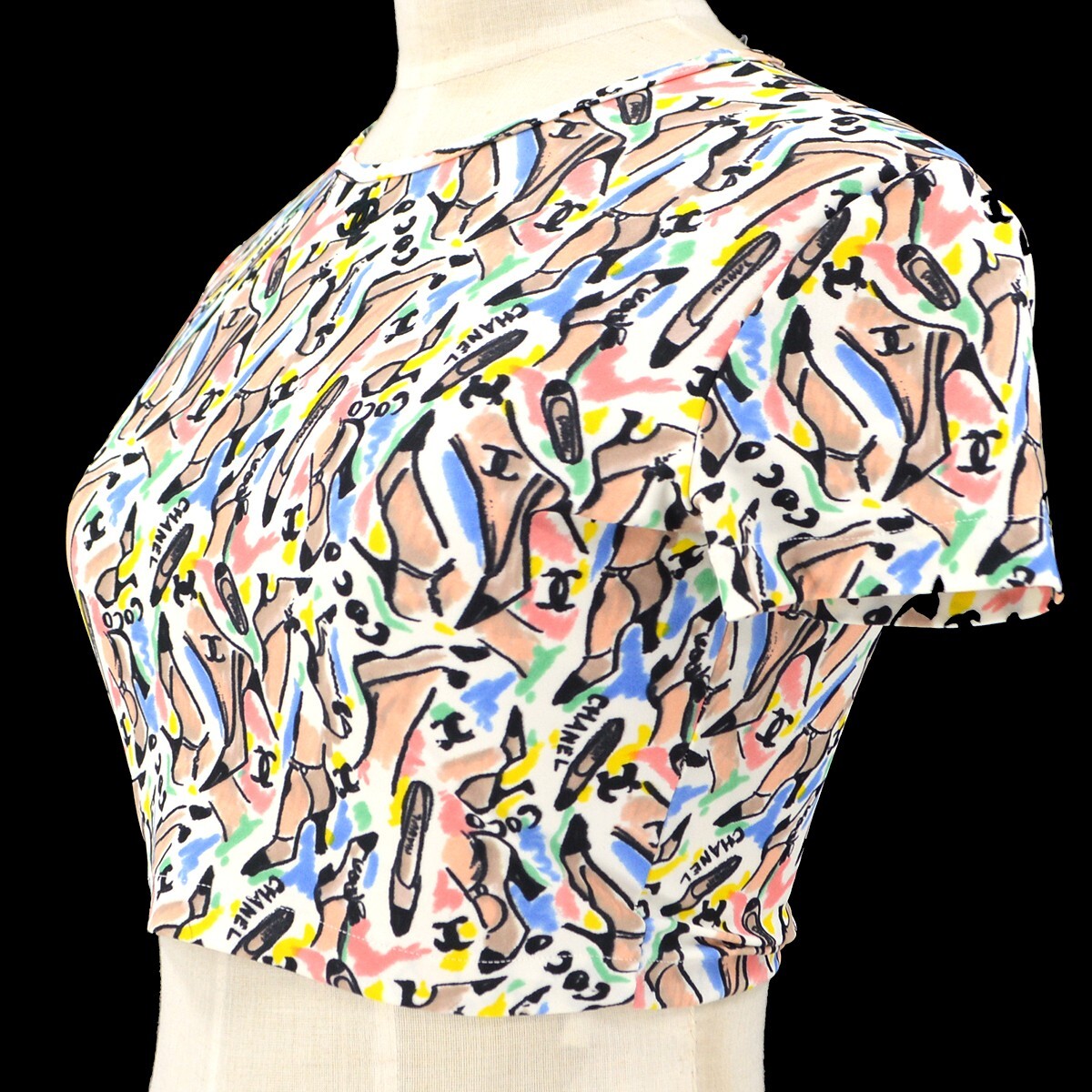 Chanel P95 #40 Short Sleeve Cropped T-shirt Multicolor 79702 | eBay