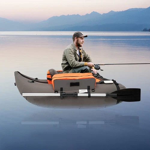 Portable Outdoor Fishing Boat Inflatable Fishing Boat W/ Storage Pocket 286.6lbs