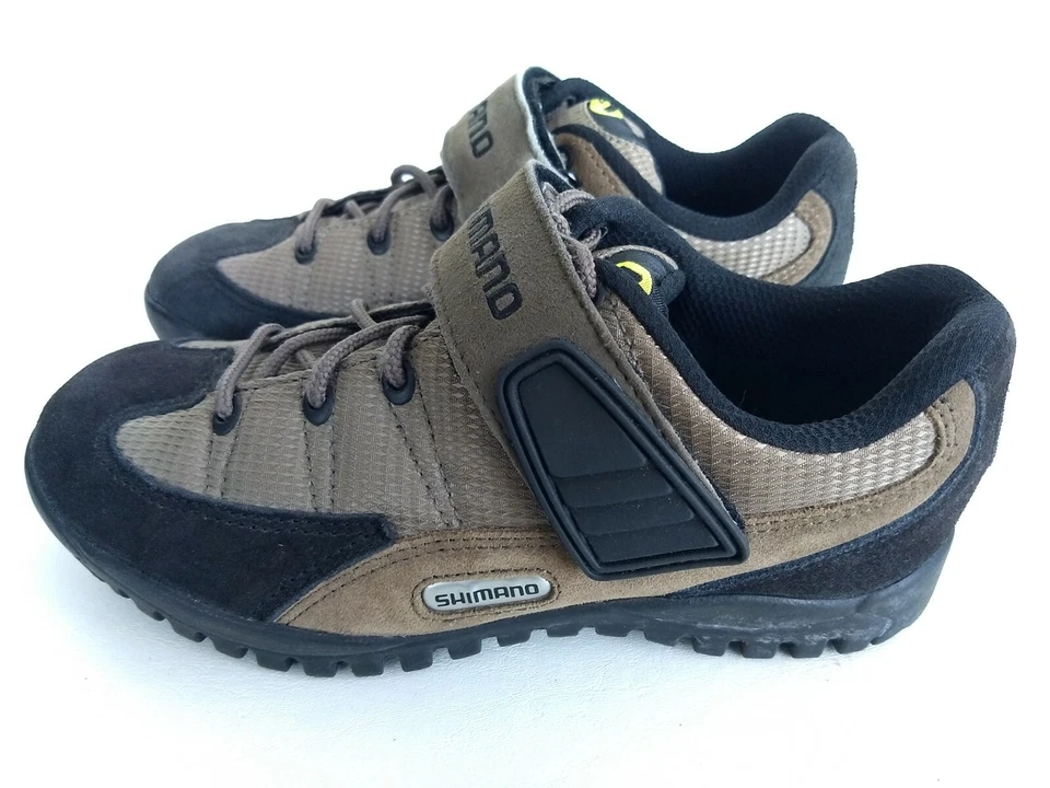 SHIMANO SH-M 038W Mens Size 6 Blk/Beige Strap Mountain Bike Cycling Cleats Shoe - Image 4 of 4