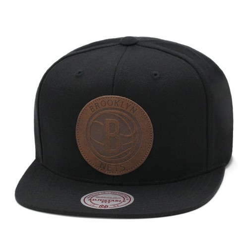 Snapback Hat Cap Black/Leather 