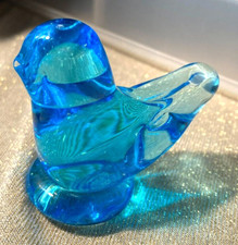 Vintage 1990 Art Glass-Bluebird of Happiness Bird-Handcrafted Ron Ray 1990-EUC
