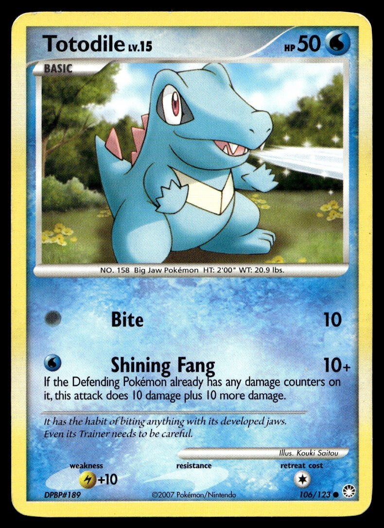 Totodile 106/123 Pokemon Card Mysterious Treasures Common 50 HP LP I18