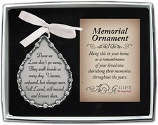 MEMORIAL ORNAMENT Tear Drop shape_in Loving Memory Pewter in Gift box - NEW (a)