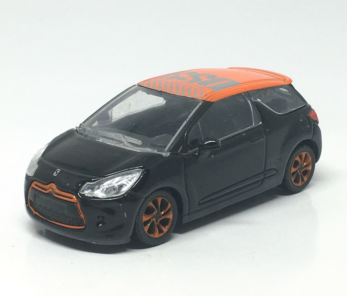 Norev Citroen DS3 Black - Orange Roof - Silver Letters 1/64