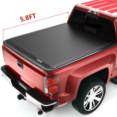 Roll Up 5.8 FT Bed Tonneau Cover For 2014-2018GMC Sierra Chevy Silverado 1500