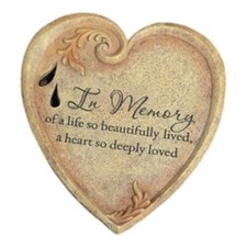 Heart Shaped Memorial Garden Stone - Thoughtful Remembrance Sympathy Gift