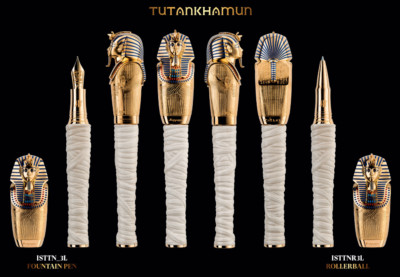MONTEGRAPPA TUTANKHAMUN GOLD FOUNTAIN PEN 18K GOLD NIB LIMITED EDITION $11,995