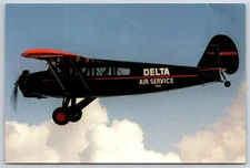 Delta Air Lines Airlines Postcard Air Service Curtiss Wright 6B Sedan