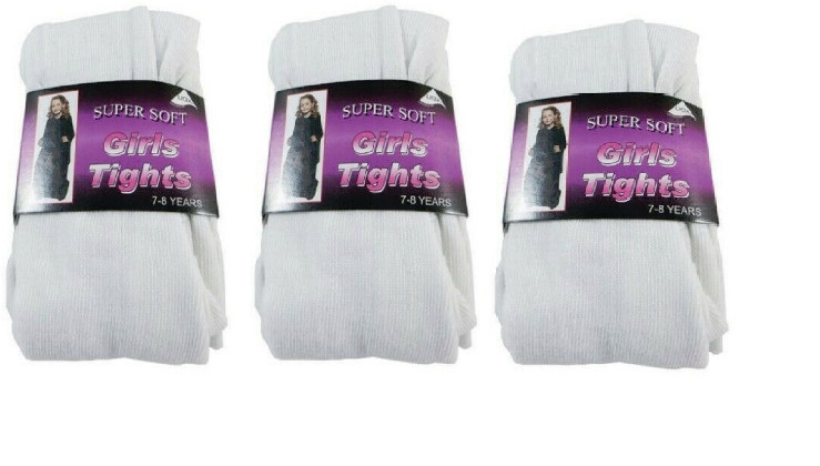 Oasis Fashions Leotardos Niñas De Colegio Algodón 3 Pares Color Negro