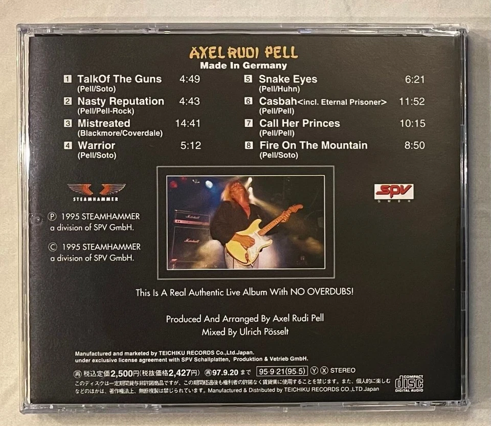 Axel Rudi Pell - Made In Germany Live (Japan 1st Press CD w/OBI) Jeff Scott Soto Foto 2 de 3