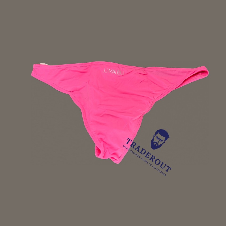 JJ Malibu men Pink ultra low w/ buckle swim bikini brief swimwear size
