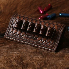 Tourbon Leather Revolver/Rifle Ammo Belt Slide  Bullet Holder