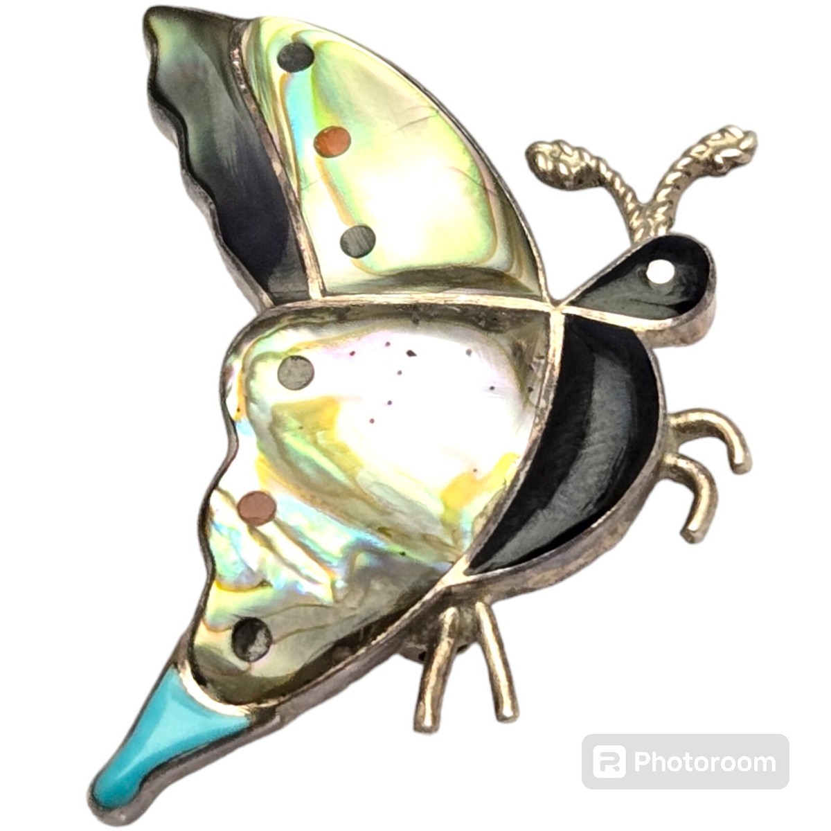 Mesmerizing ZUNI Native American Inlay Butterfly Pendant/Pin by 