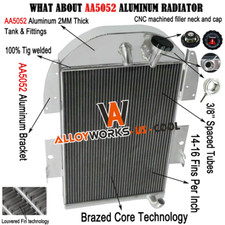 4 Row Aluminum Radiator For 1934-1936 1935 Chevy Pickup Trucks V8 Conversion 4 Row Aluminum Radiator For 1934-1936 1935 Chevy Pickup Trucks V8 Conversion