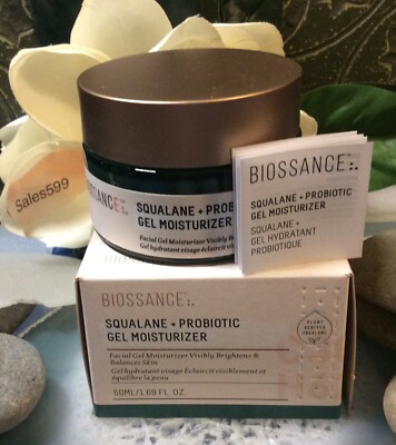 BIOSSANCE Squalane + Probiotic Gel Moisturizer For Face 1.69 fl oz New