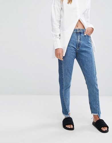 Le donne Monki Donna kimomo Due Tonalità Jeans Blu Tutte le taglie. | eBay