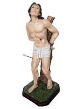 STATUA SAN SEBASTIANO CM 60 IN RESINA - OCCHI DIPINTI MADE IN ITALY