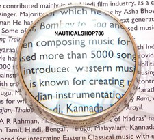 Vintage Solid Brass Nautical Magnifying Glass – Chart Reader Brass Chrome Finish