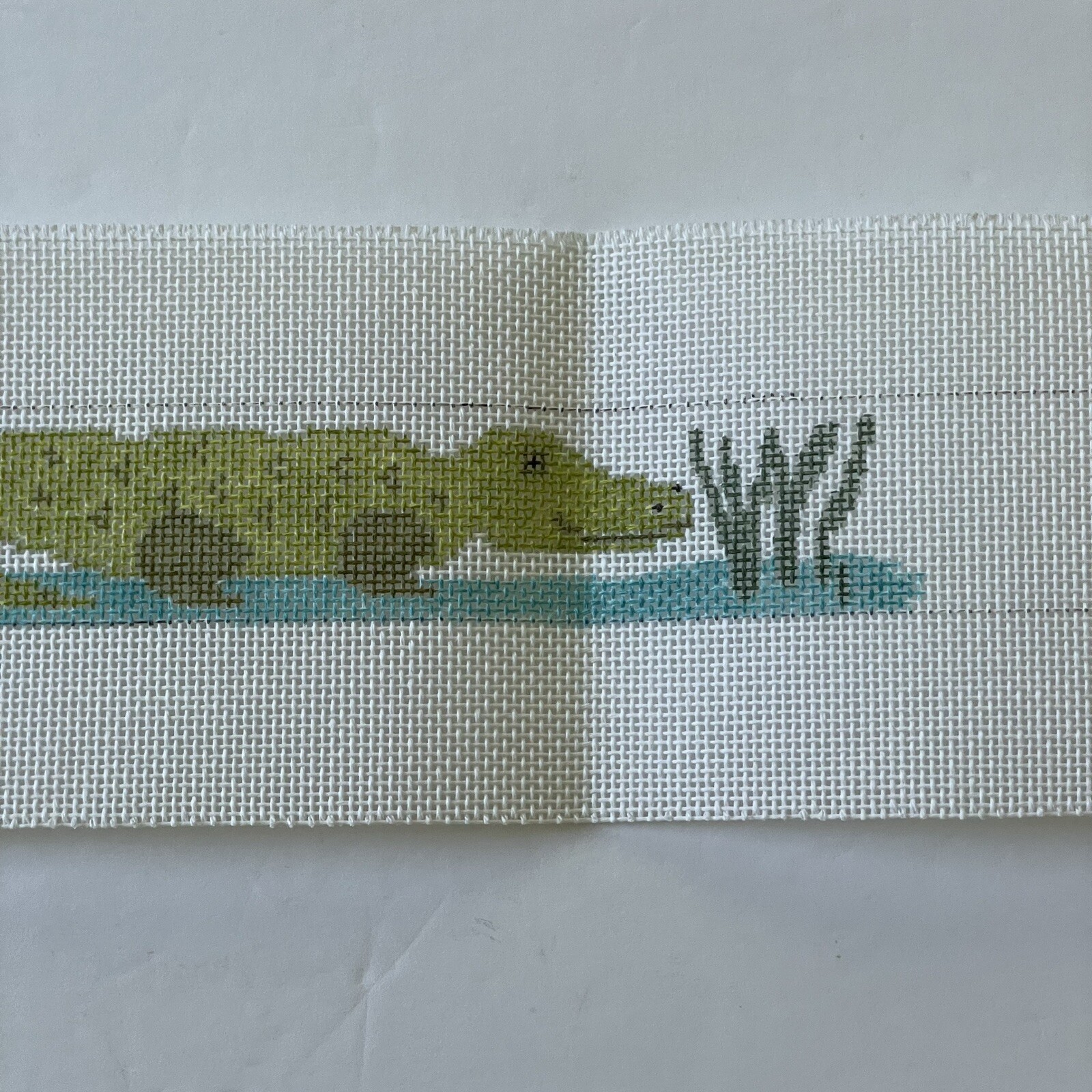 Alligator Handpainted Needlepoint Canvas For Belt Florida Gator Design 18ct eBay