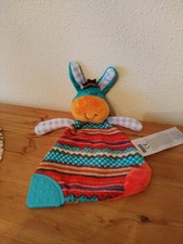 Kik Ergee Esel Donkey Pferd Blau Bunt Beiß Baby Schmusetuch Schnuffeltuch