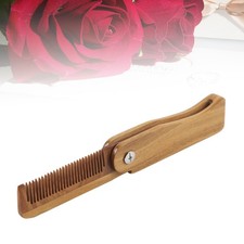Folding Wood Comb Detangle and Massage Brush Wide Tooth Hair Wooden Beard