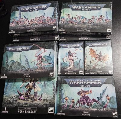 Tyranids Lot - NOS Half Leviathan Box with Bases - NIB Norn Biovore Lictor 40K