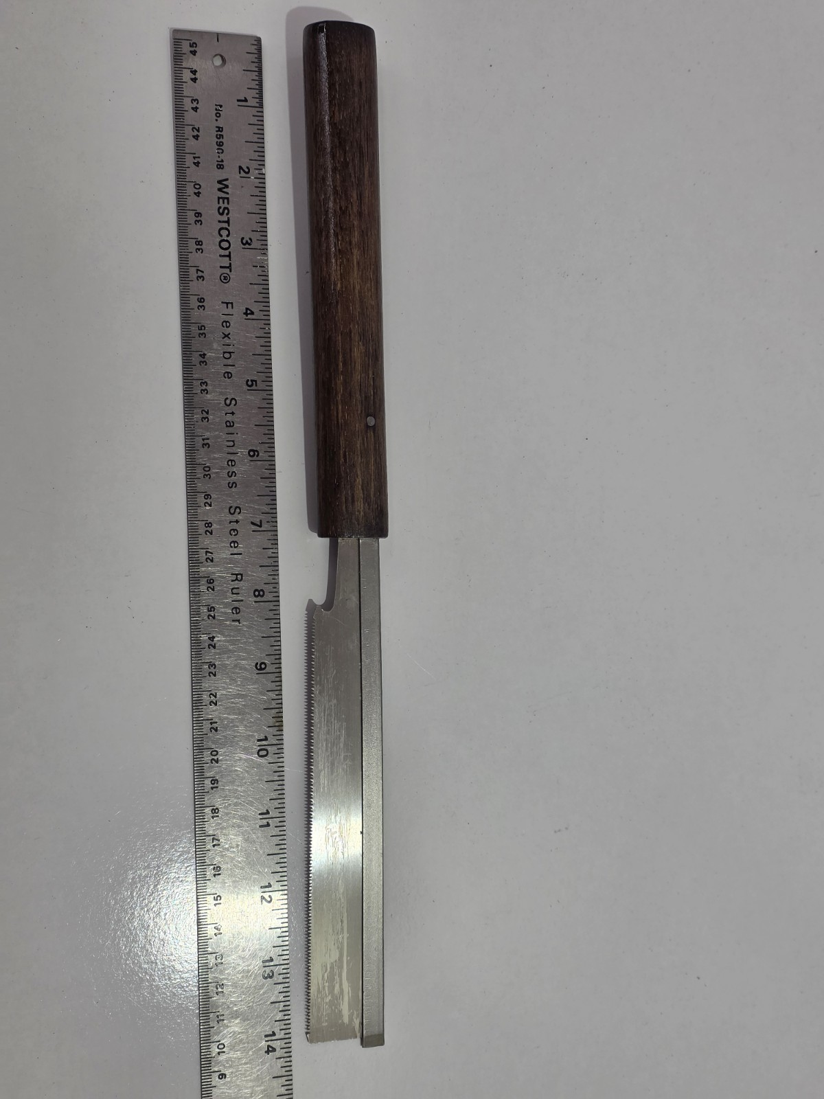 Vintage Razor Saw 6" Stiff Back w/ 7" Wooden Handle Fine Teeth