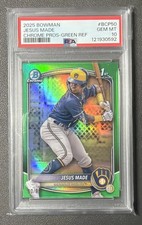 2025 Bowman Chrome Prospects Jesus Made Green /99 PSA 10 1st Bowman! Brewers!