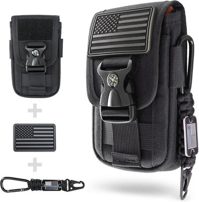 WYNEX Tactical Molle Phone Pouch with Compass Buckle, Tactical Phone Holster Mol