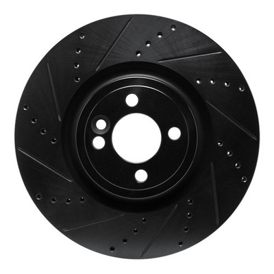 For Mini Cooper 13 eLINE Drilled & Slotted 1-Piece Front Driver Side Brake Rotor