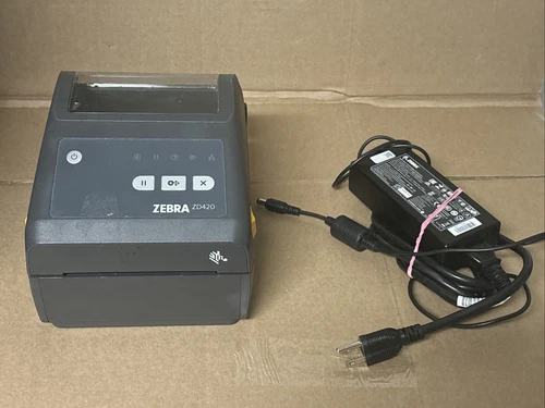 Zebra ZD420 Direct Thermal Barcode Label Receipt Printer USB w/ AC Adapter