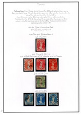 AUSTRALIA TASMANIA 1863-1871 SPECIALIZED COLLECTION OF 21 STAMPS ON TWO PAGES