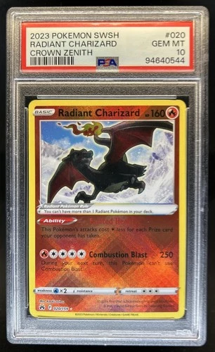 2023 Pokemon SWSH Crown Zenith Radiant Charizard #020/159 PSA 10 GEM MINT
