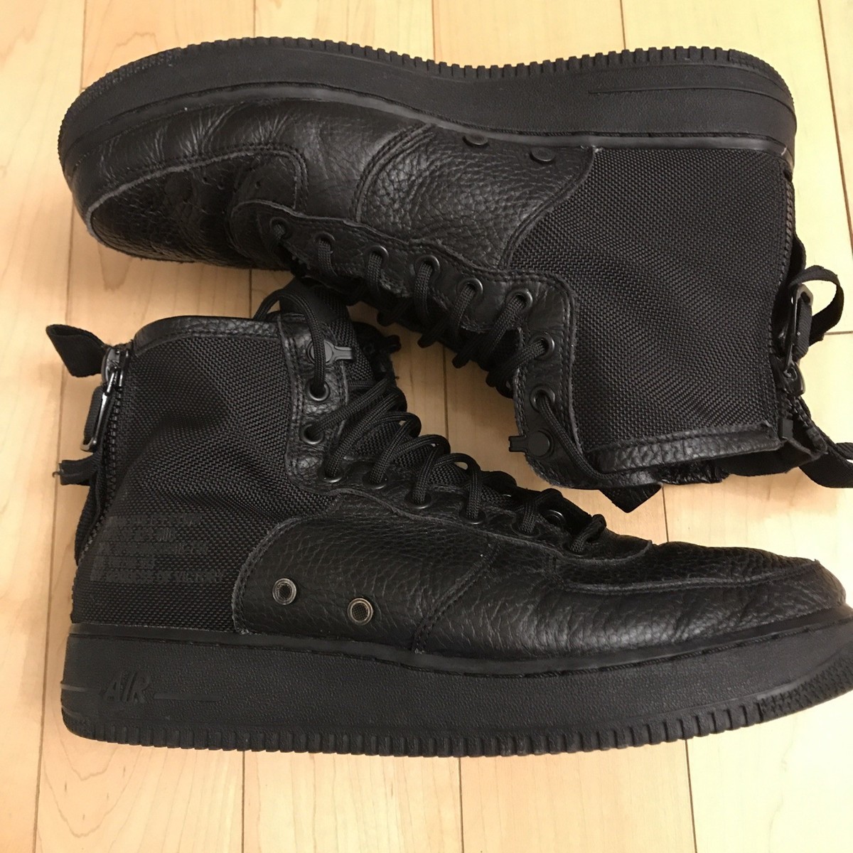Size 10 Nike Air Force 1 Mid Triple Black Urban Utility FTWR SF