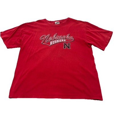 Vintage Nebraska Huskers Classic Soffee University  Red T-Shirt Mens XL 90s