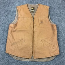 Bear River Workwear Mens Canvas Sherpa Lined Vest Brown Size M RN95960