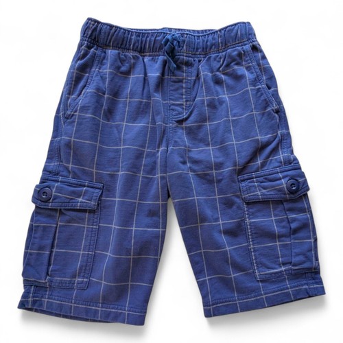 Tea Collection Boys Size 12 Blue French Terry Cotton Cargo Shorts 10" Inseam