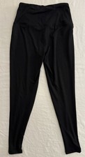 Women s Black Solid Ankle Leggings Pull-On Regular Size Type