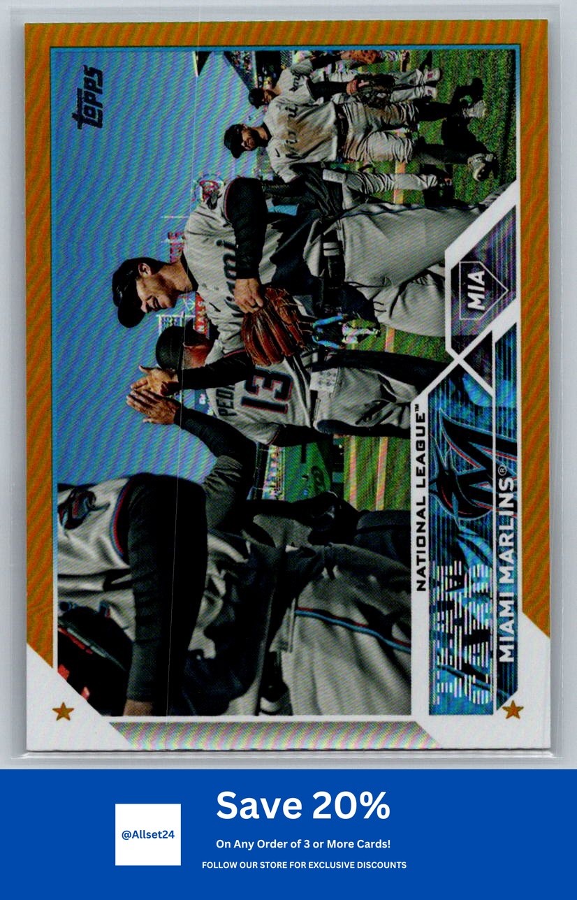 Miami Marlins 2023 Topps #473 Gold Foil Miami Marlins I63