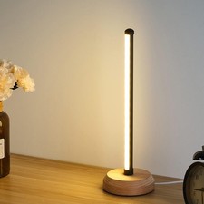 ANLAIBO Modern Led Wood Table Lamp, 3-Color Temperature Bedside Lamp,Bedroom Be