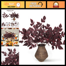4 Pack Artificial Fall Cimicifuga Leaf Stems - Perfect for Vase Decor, Home Acce
